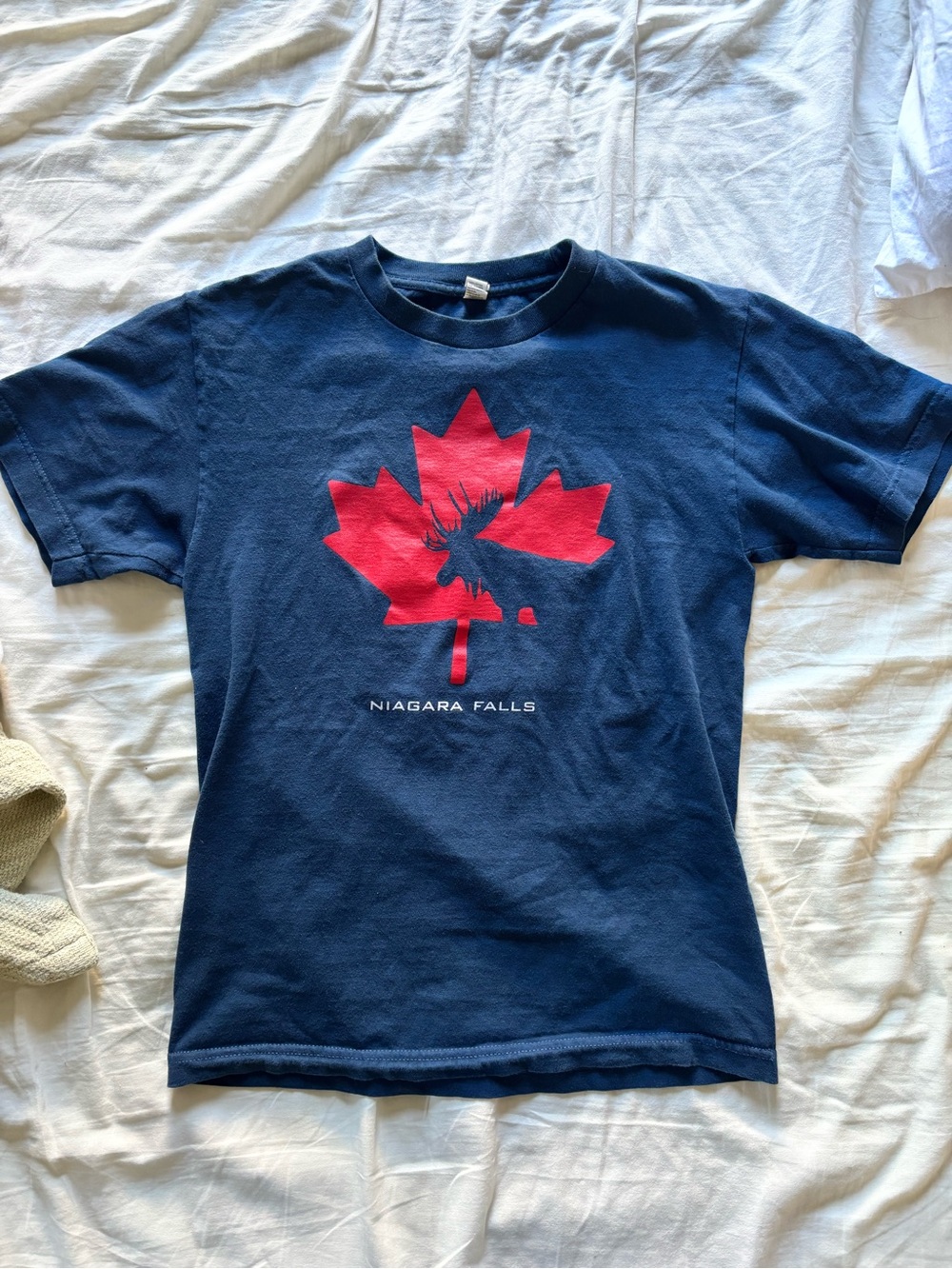 navy Niagara Falls graphic tee